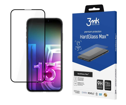 Szkło i folia ochronna 3MK HardGlass Max do iPhone 15 Pro 5903108529082